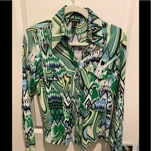 Carlisle Luxury brand Button up blouse- gorgeous pattern!